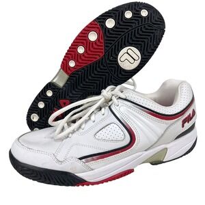 Fila Men's White Red Black Tennis Shoes Athletic Sneakers Size 9.5 US